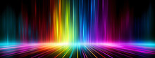 Motion Gradient  Light Rays Banner Cover Background, Vertical Line Background With Rainbow Colorful Spectrum, Generative AI