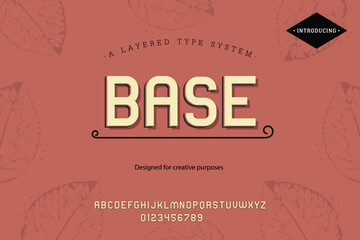 Wall Mural - Base  typeface. For labels and different type designs