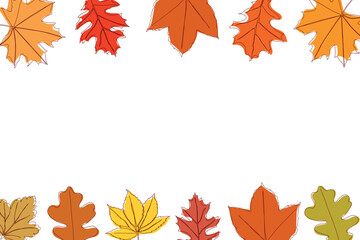 Wall Mural - Falling golden autumn leaves. Vector illustration of a bright colorful autumn background