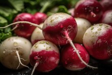 Close-up Of Radish, With Its Peppery And Refreshing Taste, Created With Generative Ai