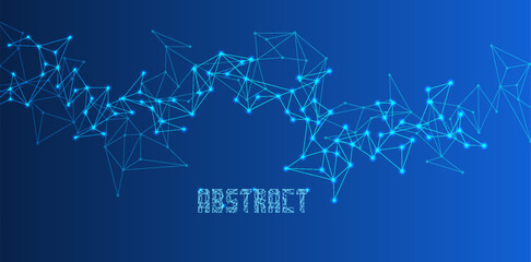 Wall Mural - abstract technology background of global network connection and communication with connecting the do