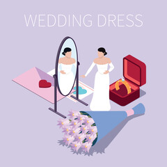 Wall Mural - Wedding Bride Isometric Composition