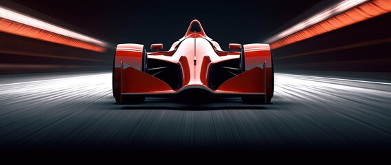 Wall Mural - futuristic sport car driving speedily with light reflections in the dark