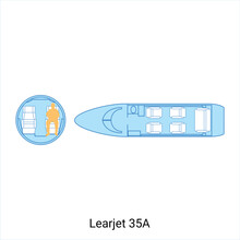 Learjet 35A Airplane Scheme. Civil Aircraft Guide