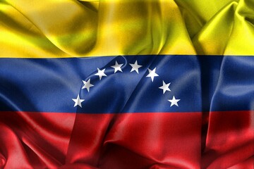 Poster - 3D-Illustration of a Venezuela flag - realistic waving fabric flag.