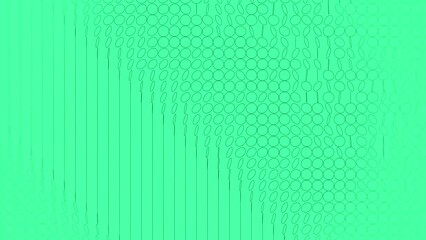 Fototapete - Wave loop animated strings of flat circles on a green background 3d rendering 4K