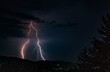 Spectacular view of a thunderstorm lightning in the night sky