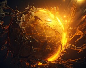 Wall Mural - The sun seen close up with explosions on its surface on a black background. Generative AI