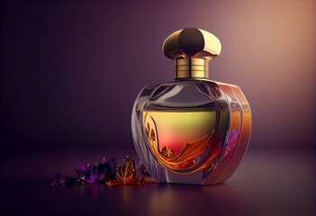 luxury cosmetic perfume illustration 3d. Generative AI