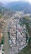 Aerial view of Wenchuan County, Aba Prefecture, Sichuan Province and nearby mountain villages