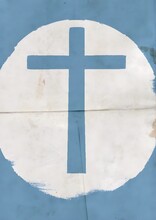 Blue Cross On White