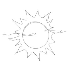 Wall Mural - continuous line drawing sun shine illustration vector