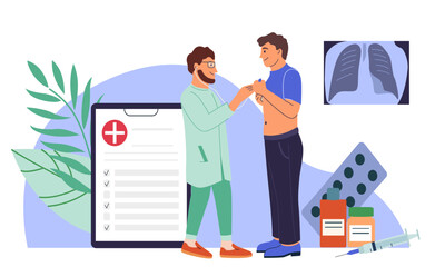 Sticker - Medical Checkup Composition Illustration