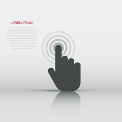 Wall Mural - vector click hand icon in flat style. cursor finger sign illustration pictogram. pointer business co