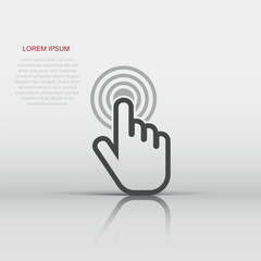 Wall Mural - vector click hand icon in flat style. cursor finger sign illustration pictogram. pointer business co