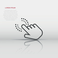 Wall Mural - vector click hand icon in flat style. cursor finger sign illustration pictogram. pointer business co