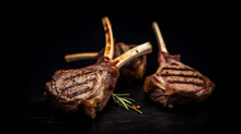 Tender And Delicious Grilled Rack Of Lamb Chops Cooked In Middle Eastern Style  