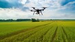 Using an agricultural drone, Smart Farm 4.0's Ai Generative idea fertilized the fields of green tea.