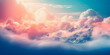 Heavenly cloudscape environment with soft focus and copy space, background for presentation - generative AI