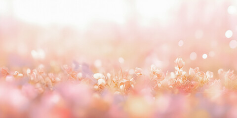 Wall Mural - soft particles background, pink and light blue, blur with copy space, tranquil presentation backgrou
