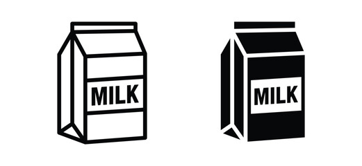 Wall Mural - Milk icon vector. Milk packaging icon symbol in line and flat style. Box of milk sign and symbol. Vector illustration