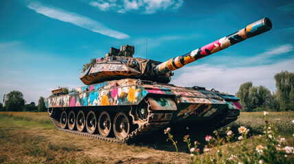 Wall Mural - colorful abrahams tank created with Generative AI technology