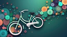 World Bicycle Day Banner Ideas. Illustration Idea. Generative AI