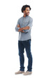 © Heyt/peopleimages.com - Man, thinking and idea with arms crossed isolated on a transparent, png background. Confident black male model with a smile, cool attitude or mindset and alpha channel for fashion style advertising