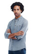 © Heyt/peopleimages.com - Man, serious and portrait with arms crossed isolated on a transparent, png background. Confident black male model with an expression and attitude on alpha channel for fashion style advertising