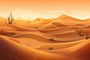  Background: void of sand desert. Generative AI