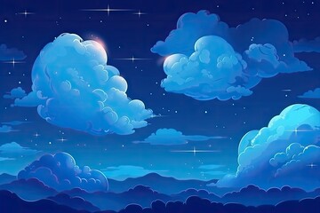 Wall Mural - starry sky devoid of the moon. nighttime clouds and stars. generative ai