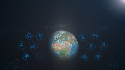 Wall Mural - earth africa europe green energy concept 3d