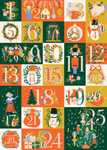  Advent Calendar Holiday Poster Tile Christmas Wall Art Print Xmas Bell Leaf Vector Nutcracker  Wall Art Clipart Holly Jolly Baby Card Merry Tree Elements Sticker
