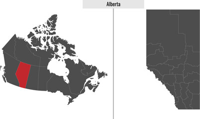 Wall Mural - Alberta map province of Canada