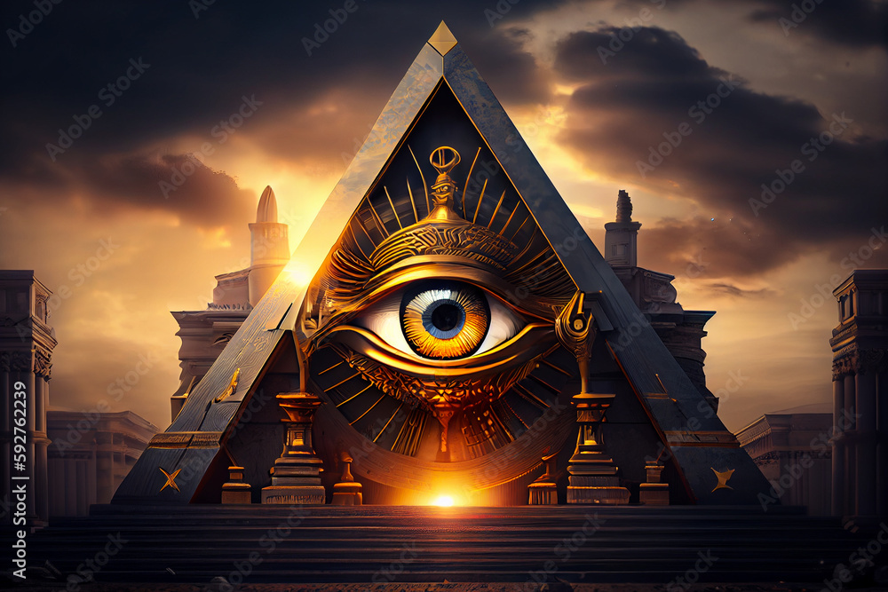 Illuminati Symbol On Pyramid Symbolism And Occult Stock Illustration illuminati-symbol-on-pyramid-symbolism-and-occult-stock-illustration