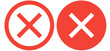 red cross icon button, no icon, cancel icon