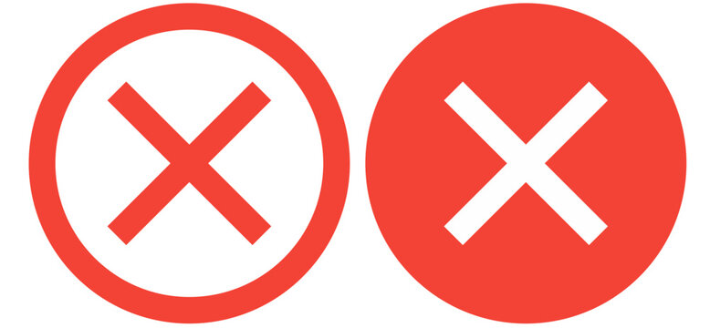 red cross icon button, no icon, cancel icon