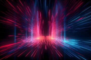 3d render, synthwave abstract background. Cyber space/Laser show/Futuristic wallpaper