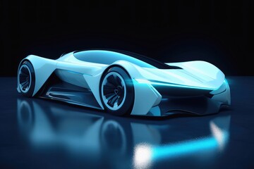 Wall Mural - futuristic luxury sports car created with generative ai technology.