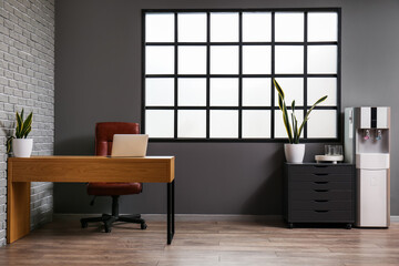 Poster - Interior of office room with modern water cooler