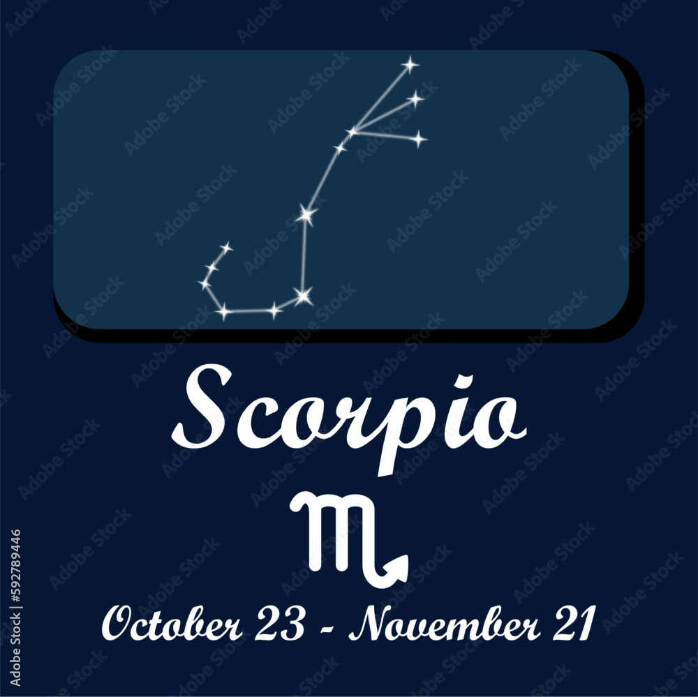 Scorpio Planetary Ruling Vector graphic design for the zodiac sign for Scorpio the scorpion ...