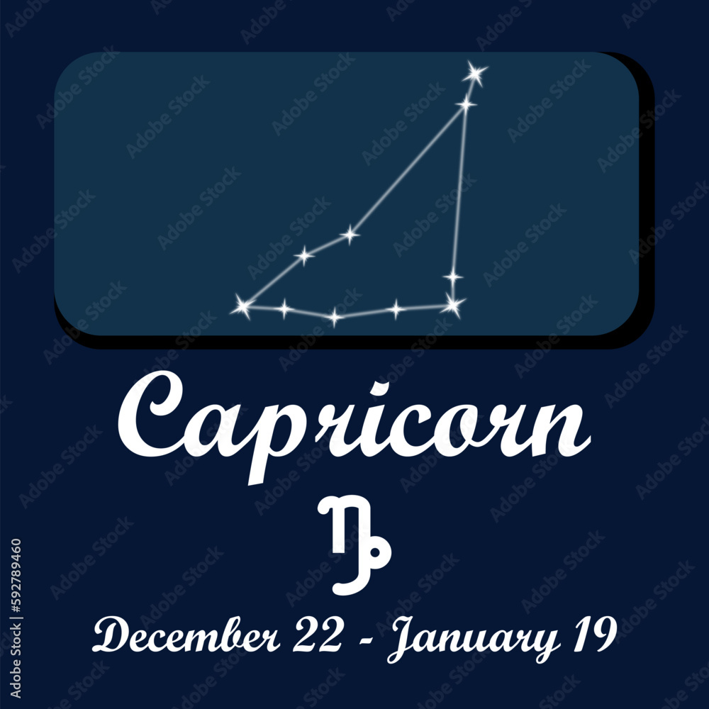 Vector graphic design for the zodiac sign for Capricorn the goat ...
