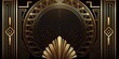 © Fox Ave Designs - Abstract art deco. Great Gatsby 1920s geometric architecture background. Retro vintage black, gold, and silver roaring 20s texture.