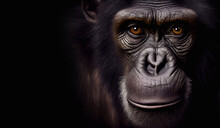 Close Up Chimpanzee Portrait Created With Generative AI