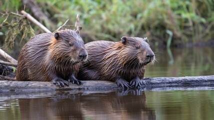 beavers in river