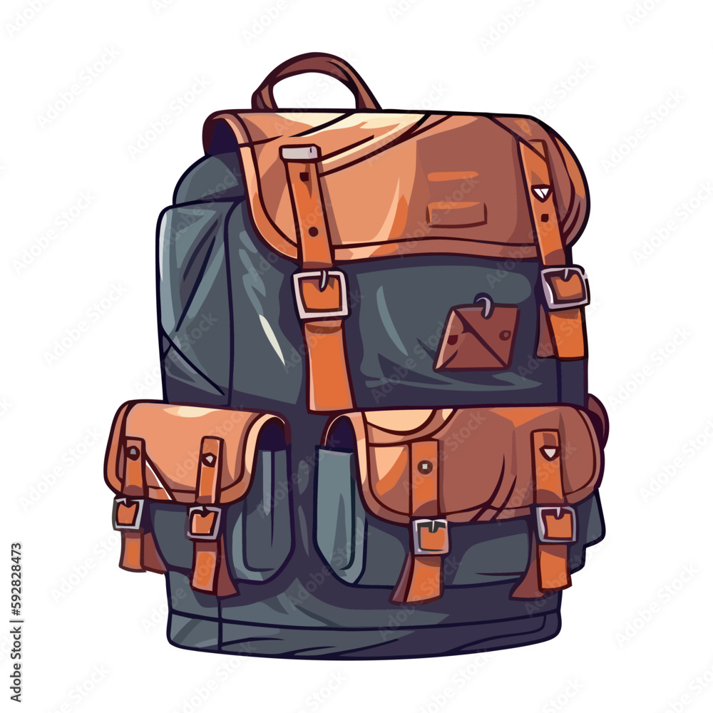 Adventure backpack for hiking and exploration trips Stock Vector ...