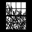 Silhouette of window and tree branches. Gobo mask.