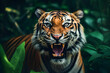 A beautiful tiger portrait in a jungle