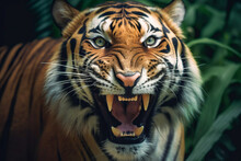 A Beautiful Tiger Portrait In A Jungle