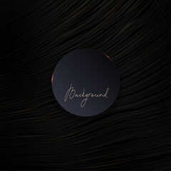 Wall Mural - Black illustration with graceful wavy lines, isolated frame